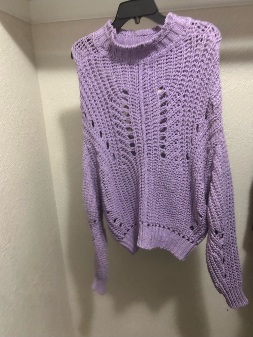 💜🦄Lilac Open-Knit Women's Sweater ☔️🪁 - Picture 4 of 6